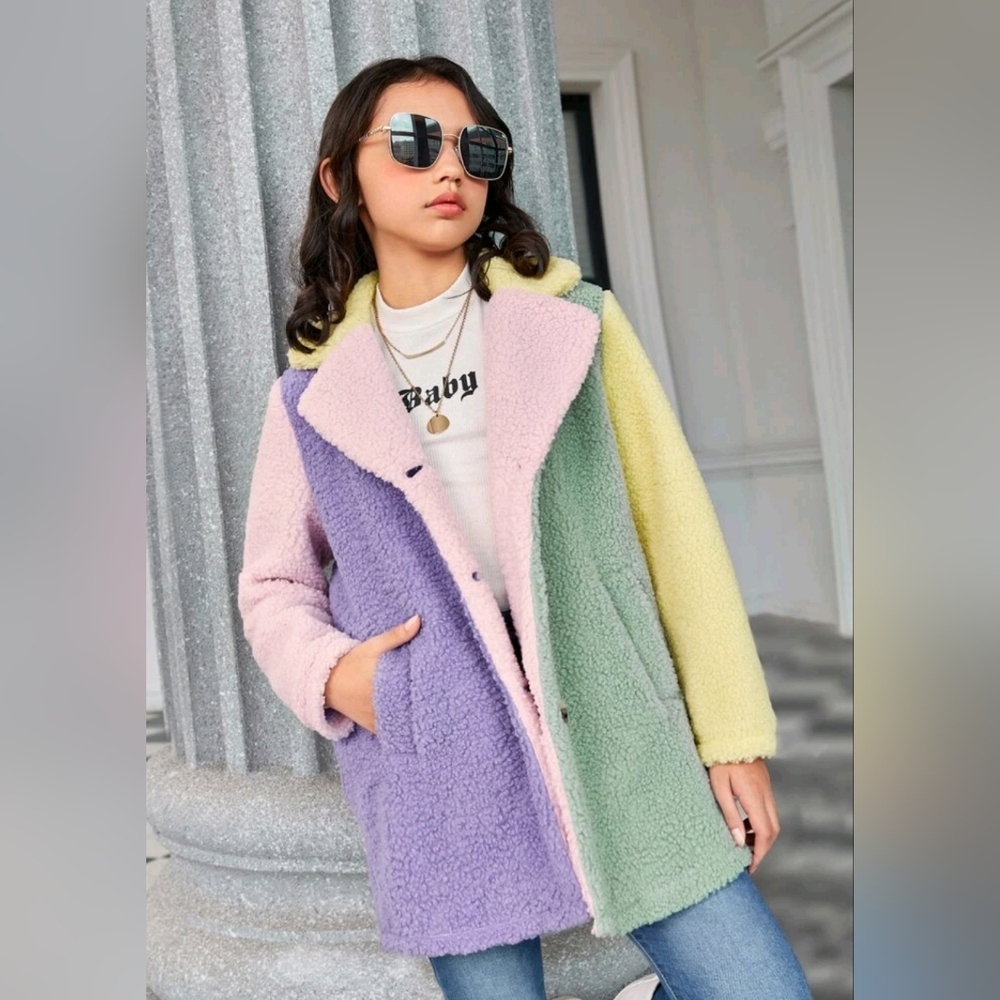 Shein Girls Teddy Coat